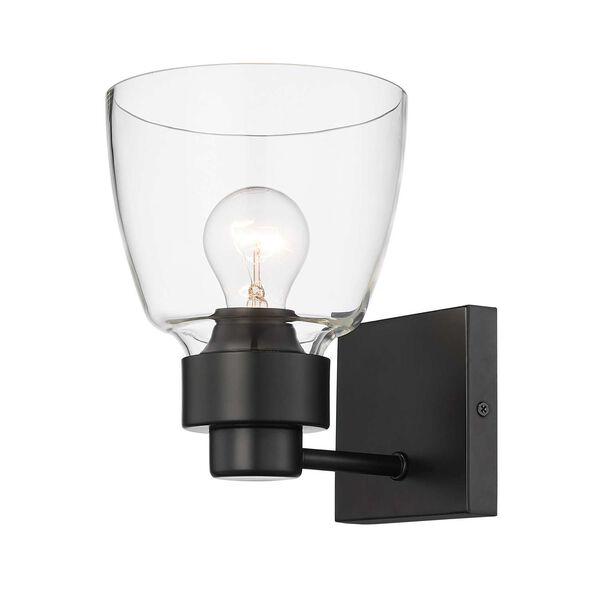 Remy Matte Black with Clear Glass One-Light Wall Sconce, image 5